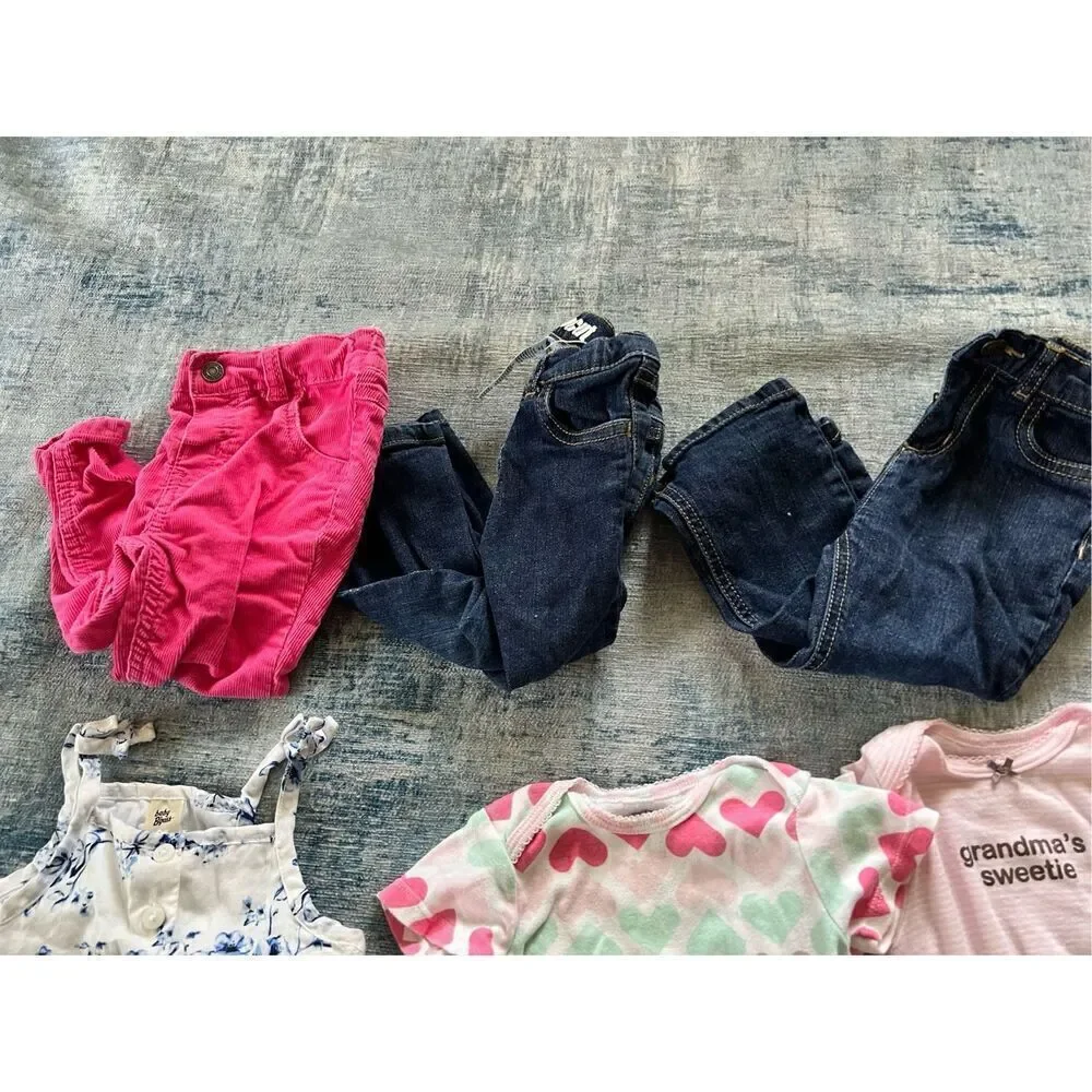 Carter's Girls Pants Dress Bodysuit 18 Month 9 Piece Lot